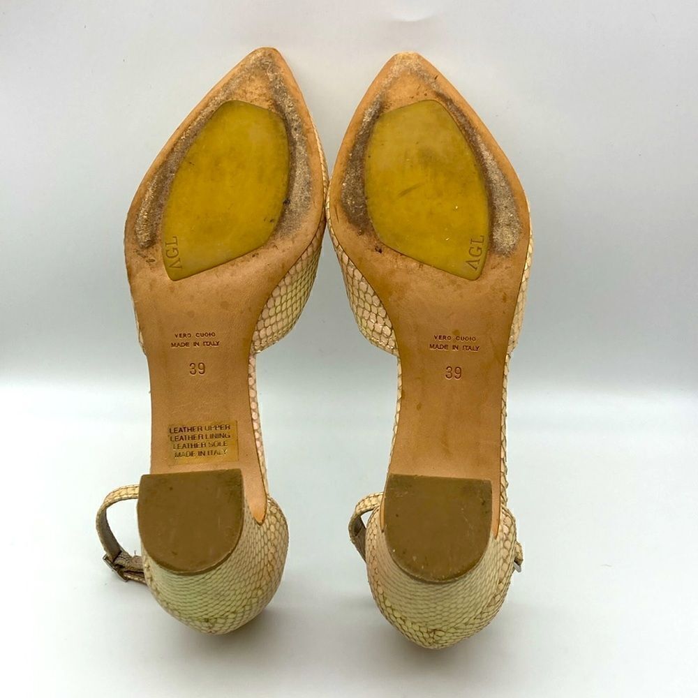 AGL Attilio Giusti Leombruni D’Orsay Shim Snake Marble Heels SZ 39/8,5 Italy - Picture 13 of 13